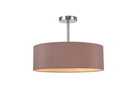 DK0682  Baymont 45cm Semi Flush 3 Light Polished Chrome, Taupe/Halo Gold